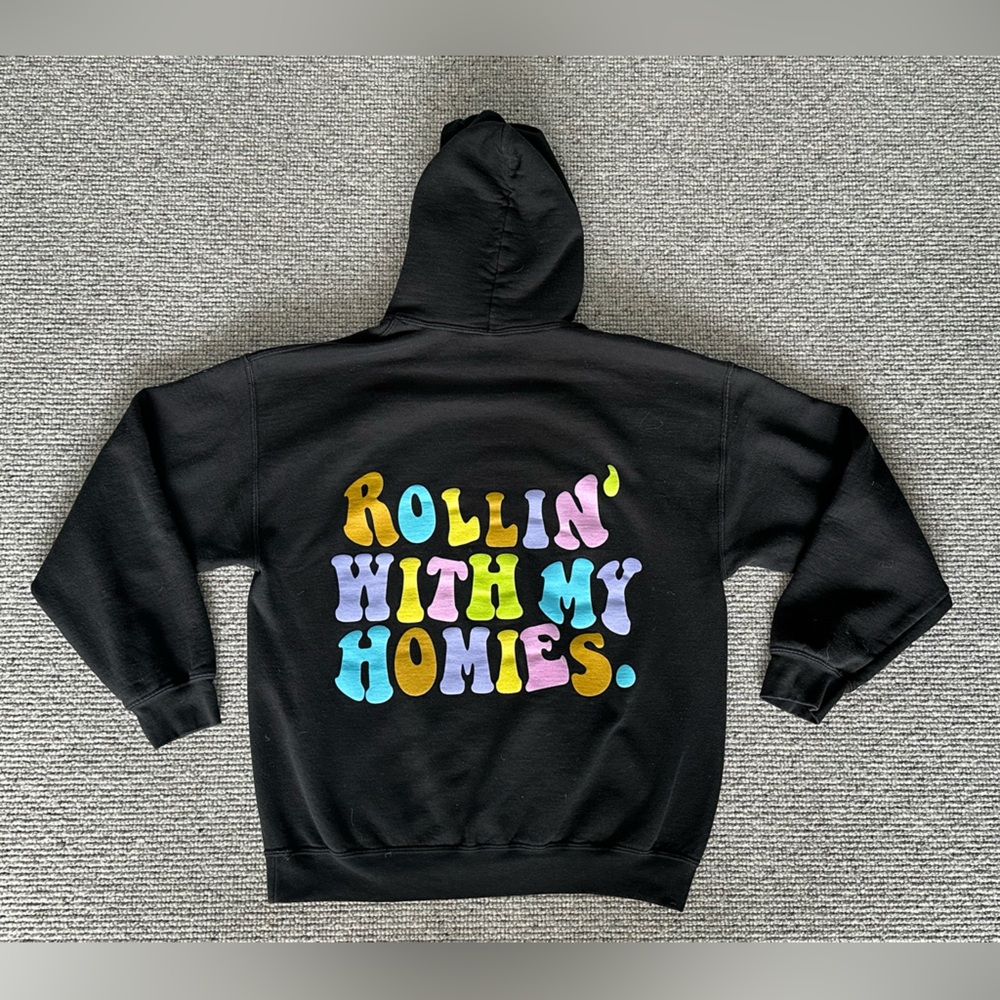 Hangover Hoodies Men's Black Sweatshirt Hoodie Rollin with My Homies Medium M